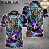 Maxcorners Billiard Mystic Storm Dragon 8-Ball Multicolor Personalized Name, Team Name 3D Shirt