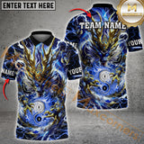 Maxcorners Billiard Mystic Storm Dragon Yin Yang Multicolor Personalized Name, Team Name 3D Shirt