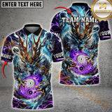 Maxcorners Billiard Mystic Storm Dragon Yin Yang Multicolor Personalized Name, Team Name 3D Shirt
