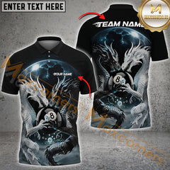 Maxcorners Billiard Dragon Duel Multicolor Customized Name, Team Name 3D Shirt