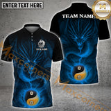 Maxcorners Billiard Dragon Yin Yang Ball 8&9 Multicolor Personalized Name, Team Name 3D Shirt