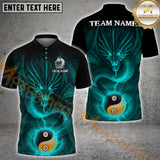 Maxcorners Billiard Dragon Yin Yang Ball 8&9 Multicolor Personalized Name, Team Name 3D Shirt