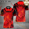 Maxcorners Ball Flame Bowling Jersey Multicolor Option Customized Name, Team Name 3D Polo Shirt