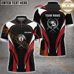 Maxcorners Billiard Prestige 8 Ball Multicolor Customized Name, Team Name 3D Shirt