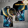 Maxcorners Bowling Lightning Gold Curve Pins Multicolor Customized Name, Team Name 3D Shirts