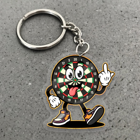 Maxcorners Darts Funny Dartboard Mascot 3D Keychain And Ornament