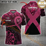 Maxcorners Pink Ribbon Breast Cancer Awareness Darts Shirt Custom Breast Cancer Shirts For Darts Lover