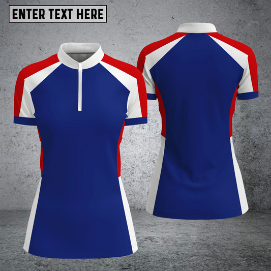 Maxcorners Custom 6max Stand Collar Zipper Polo Shirts For Women for Norma Gaddison