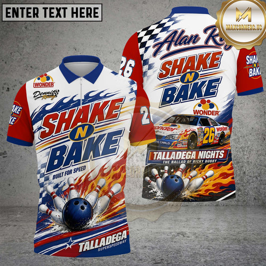 Maxcorners Bowling Shake N Bake Personalized Name 3D Unisex Shirt For Alan