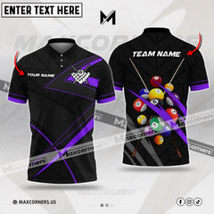Maxcorners Billiard Ball Multicolor Options Personalized Name, Team Name 3D Polo Shirt