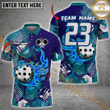 Maxcorners Pickleball Ball Flame Customized Name, Team Name 3D Shirt