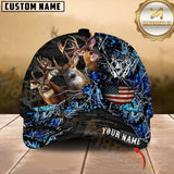Maxcorners Personalized American Flag Forest Camo Deer Hunting 3D Cap, Perfect Gift for Hunter