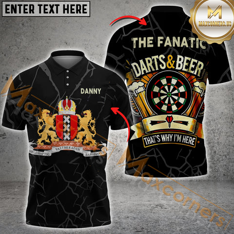 Maxcorners Darts Skull Beer Customized Name, Team Name 3D Shirt For Danny