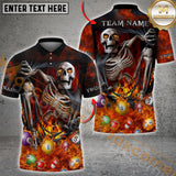 Maxcorners Billiard Skeleton Flame Multicolor Options Personalized Name, Team Name 3D Shirt