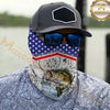 Maxcorners Fishing American Anchor Compass Lighthouse Graphic 3D Neck Gaiter (12 Fish Species)