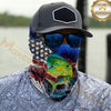 Maxcorners Fishing Patriotic American Flag Camo 3D Neck Gaiter (12 Fish Species)