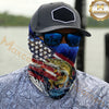 Maxcorners Fishing Patriotic American Flag Camo 3D Neck Gaiter (12 Fish Species)