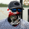 Maxcorners Fishing Red Flame Pattern 3D Neck Gaiter (12 Fish Species)