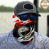 Maxcorners Fishing Red Flame Pattern 3D Neck Gaiter (12 Fish Species)