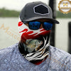 Maxcorners Fishing Red Flame Pattern 3D Neck Gaiter (12 Fish Species)
