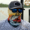 Maxcorners Ocean Fishing Sunset Anchor 3D Neck Gaiter (6 Fish Species)
