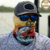 Maxcorners Ocean Fishing Sunset Anchor 3D Neck Gaiter (6 Fish Species)