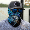 Maxcorners Fishing Graphic Dark Water Camouflage 3D Neck Gaiter (12 Fish Species)