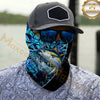 Maxcorners Fishing Graphic Dark Water Camouflage 3D Neck Gaiter (12 Fish Species)