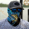 Maxcorners Fishing Graphic Dark Water Camouflage 3D Neck Gaiter (12 Fish Species)