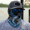 Maxcorners Fishing Camo Water Splash 3D Neck Gaiter (12 Fish Species)