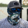 Maxcorners Fishing Camoflage Water Splash 3D Neck Gaiter (12 Fish Species)