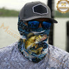 Maxcorners Fishing Camoflage Water Splash 3D Neck Gaiter (12 Fish Species)