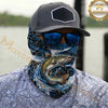 Maxcorners Fishing Camoflage Water Splash 3D Neck Gaiter (12 Fish Species)