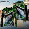 Maxcorners Fishing Green Smoke Splash Sun Protection Personalized Name, Team Name Long Sleeve Shirt