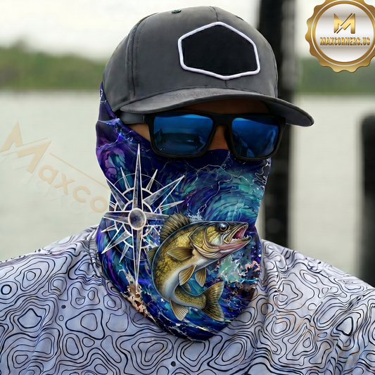 Maxcorners Fishing Electric Wave Splash 3D Neck Gaiter (13 Fish Species)