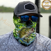 Maxcorners Fishing Neon Green Honeycomb Water Splash 3D Neck Gaiter (13 Fish Species)