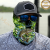Maxcorners Fishing Neon Green Honeycomb Water Splash 3D Neck Gaiter (13 Fish Species)