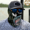Maxcorners Fishing Camoflage Foggy Forest 3D Neck Gaiter (9 Fish Species)