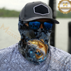 Maxcorners Fishing Dark Hexagon Texture Smoke 3D Neck Gaiter (13 Fish Species)