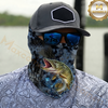 Maxcorners Fishing Dark Hexagon Texture Smoke 3D Neck Gaiter (13 Fish Species)