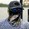 Maxcorners Fishing Black Khaki Camoflage 3D Neck Gaiter (13 Fish Species)