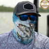 Maxcorners Fishing Hook Line Ocean Bubble 3D Neck Gaiter (13 Fish Species)