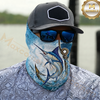 Maxcorners Fishing Hook Line Ocean Bubble 3D Neck Gaiter (13 Fish Species)