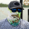 Maxcorners Fishing Green Camo Water Splash 3D Neck Gaiter (13 Fish Species)