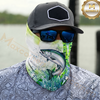 Maxcorners Fishing Green Camo Water Splash 3D Neck Gaiter (13 Fish Species)