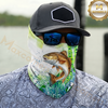 Maxcorners Fishing Green Camo Water Splash 3D Neck Gaiter (13 Fish Species)