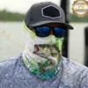 Maxcorners Fishing Green Camo Water Splash 3D Neck Gaiter (13 Fish Species)