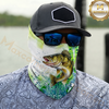 Maxcorners Fishing Green Camo Water Splash 3D Neck Gaiter (13 Fish Species)