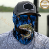 Maxcorners Fishing Blue Flame Pattern 3D Neck Gaiter (13 Fish Species)