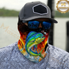 Maxcorners Fishing Fire Flame Background 3D Neck Gaiter (13 Fish Species)